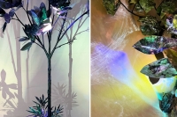 Art exhibition of plants and lighting.