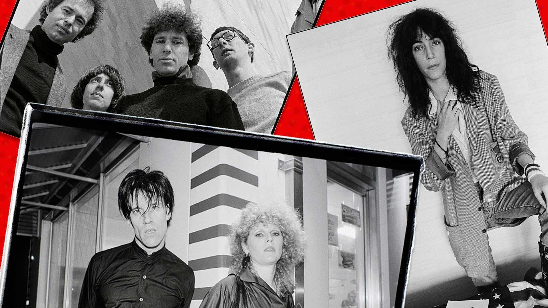 Vintage images of rockers Urban Verbs, Patti Smith and the Cramps.
