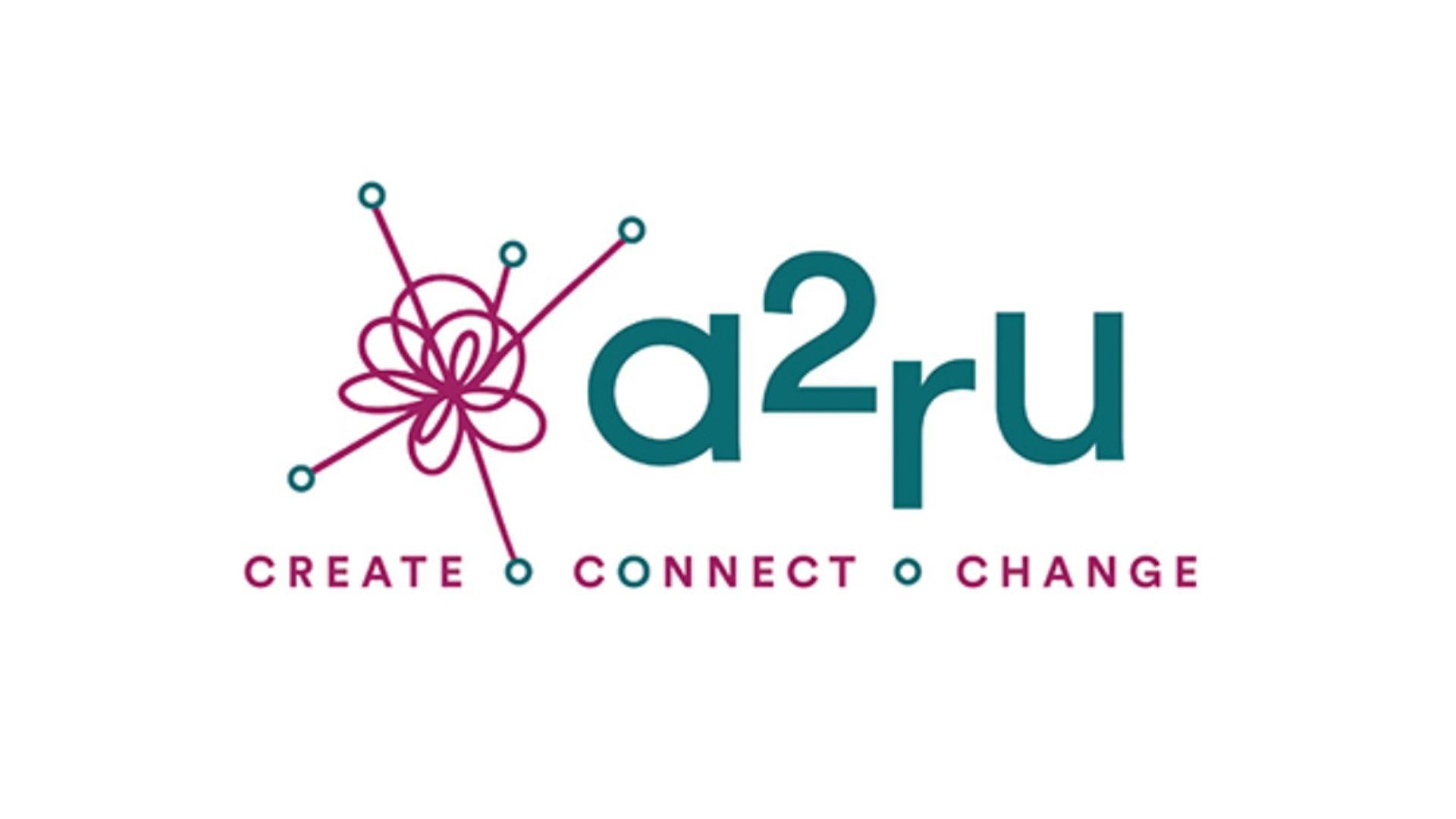 a2ru logo in green and maroon text against a white background.