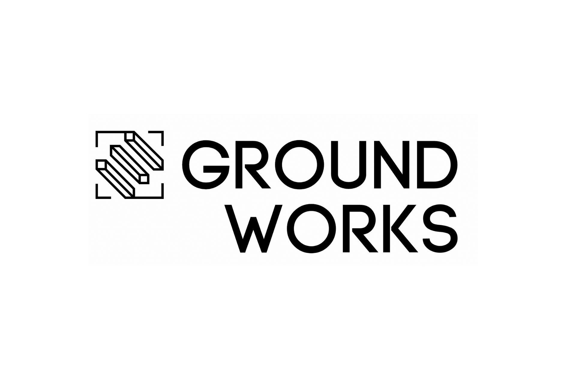 Black text that says Ground Works against a white background.