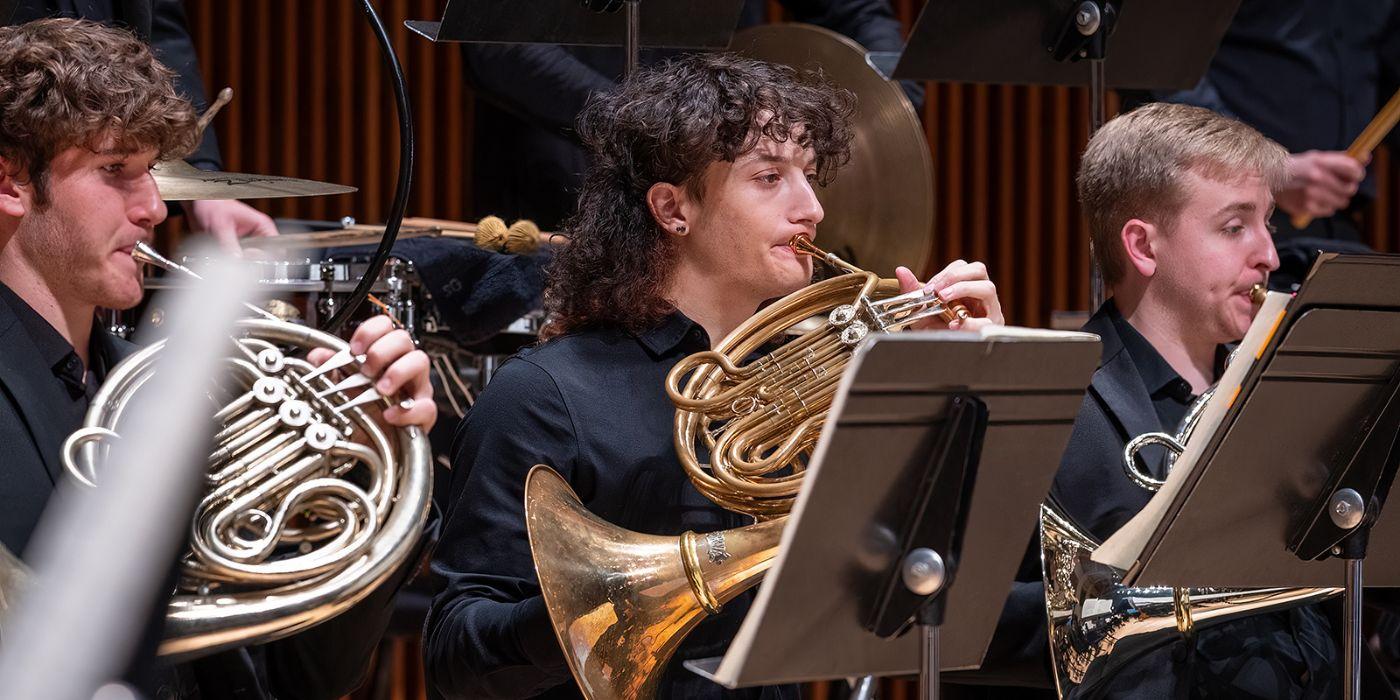 Members of the UMD Wind Orchestra.