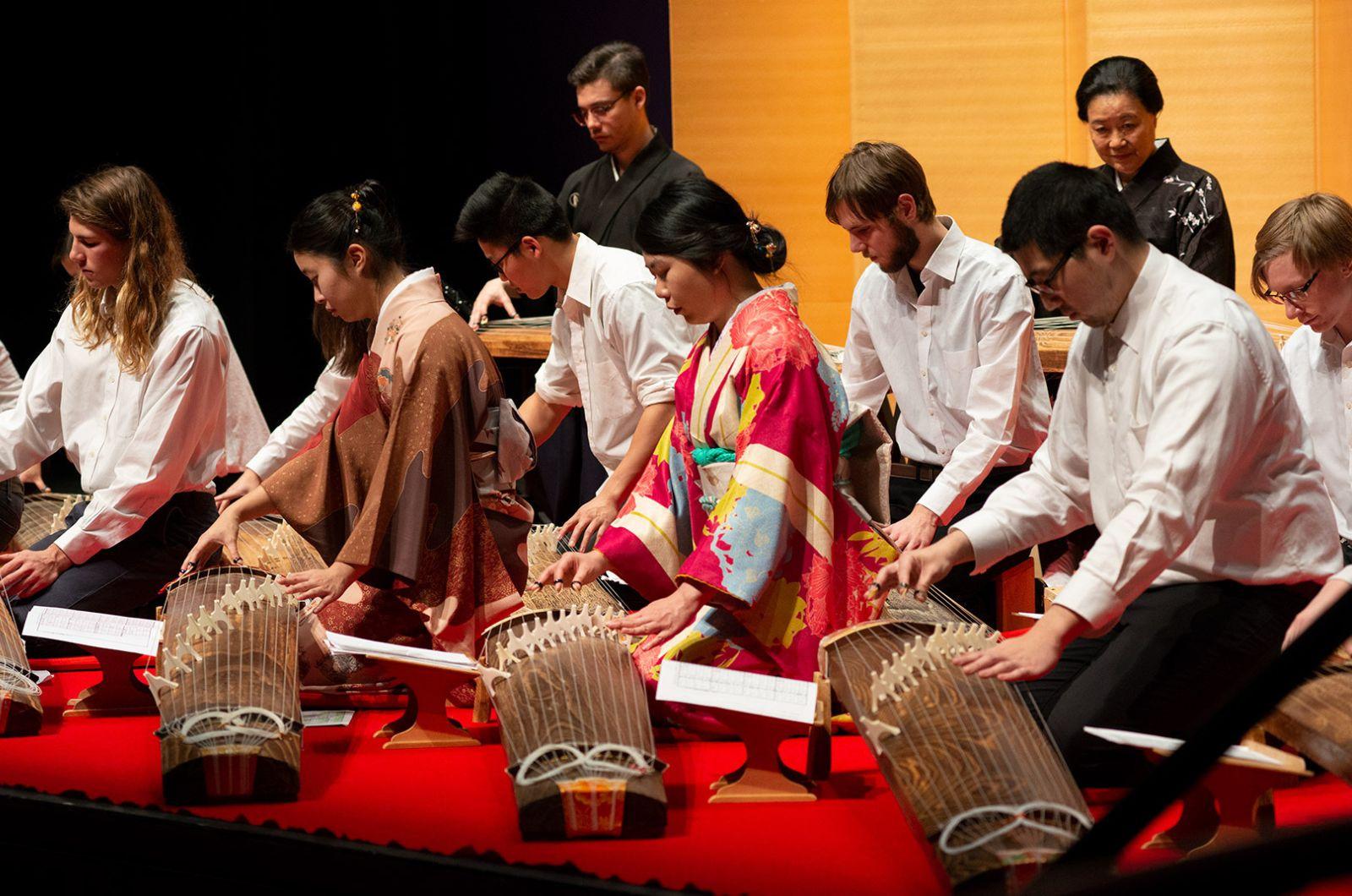 The Japanese Koto Ensemble in concert.