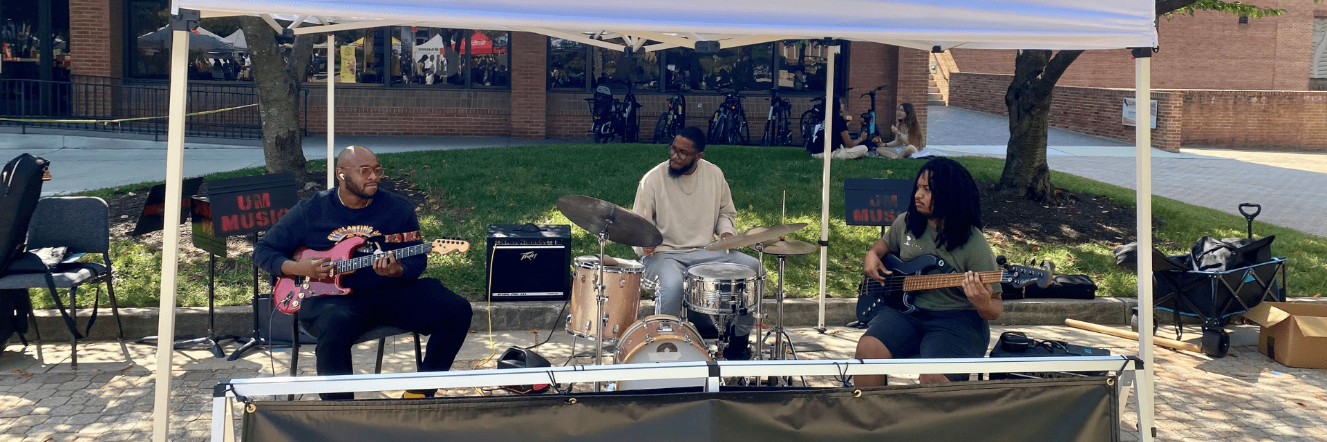 The Jazz Ensemble performs at the UMD Farmers Market.