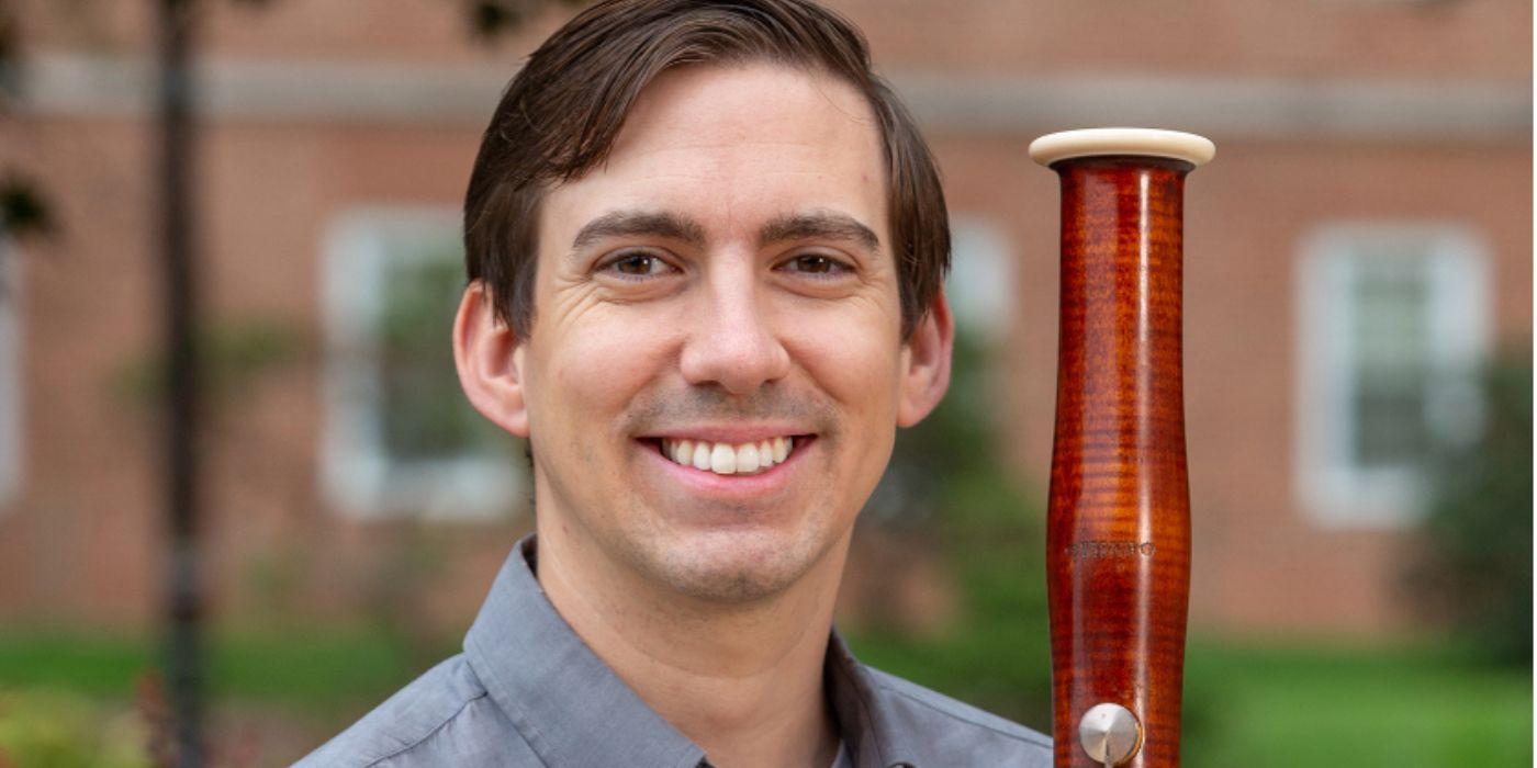 Joseph Grimmer playing bassoon