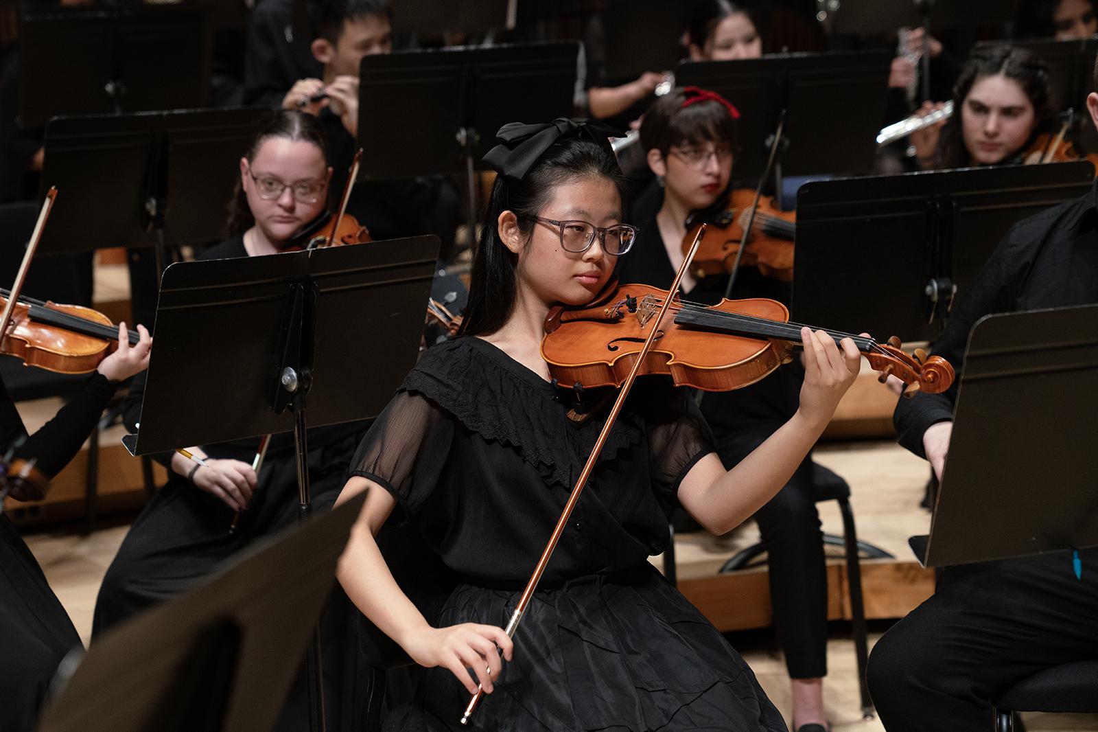 University orchestra in performance. 